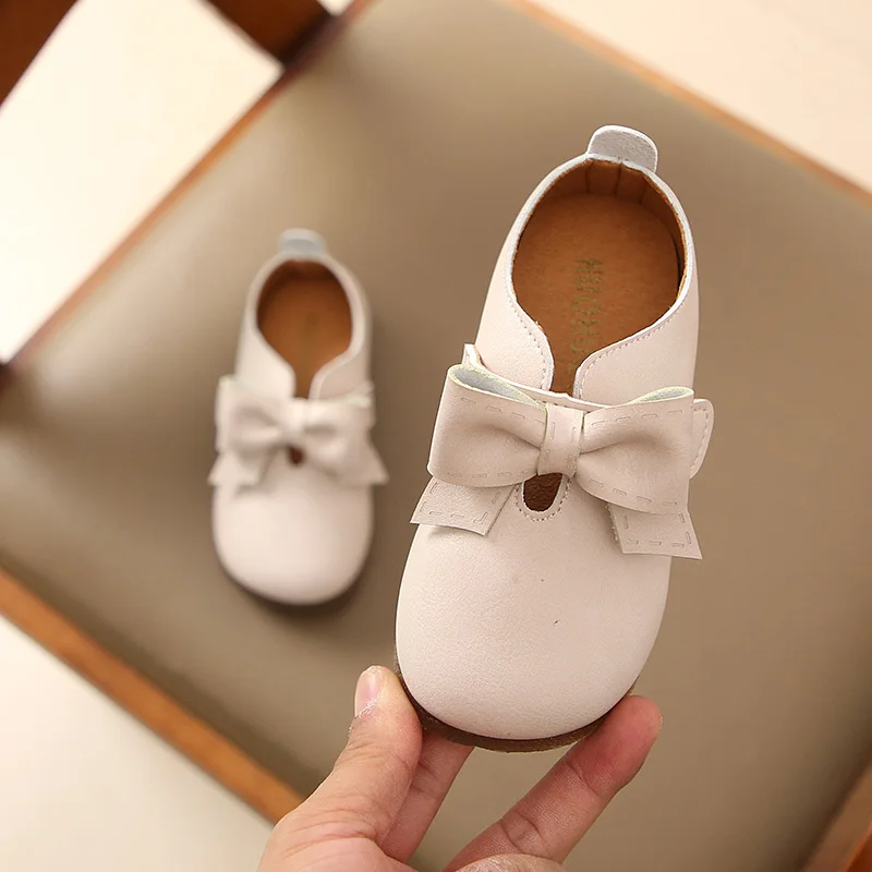 Туфли детские кожаные черные розовые с бантом От 1 до 9 лет | Детская одежда и обувь