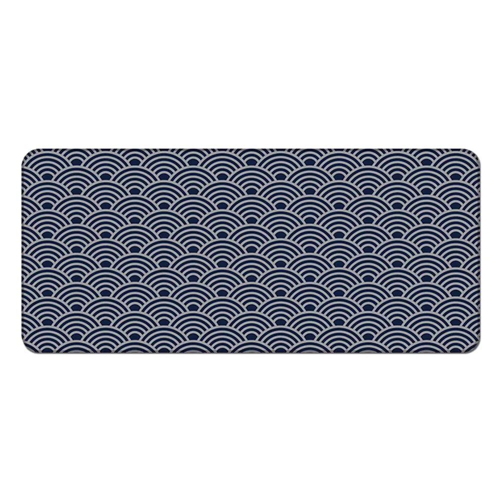 

Однотонный коврик для мыши в стиле ретро с геометрическим рисунком волны, большой размер, коврик для мыши для офиса, дома, игрового использо...