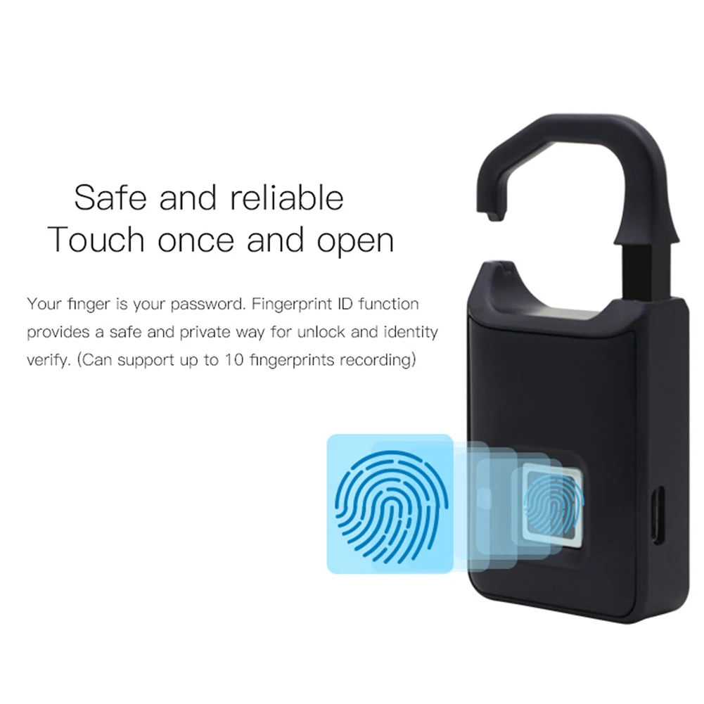 Умный Замок для дверей без ключа с зарядкой от USB функцией быстрой разблокировки