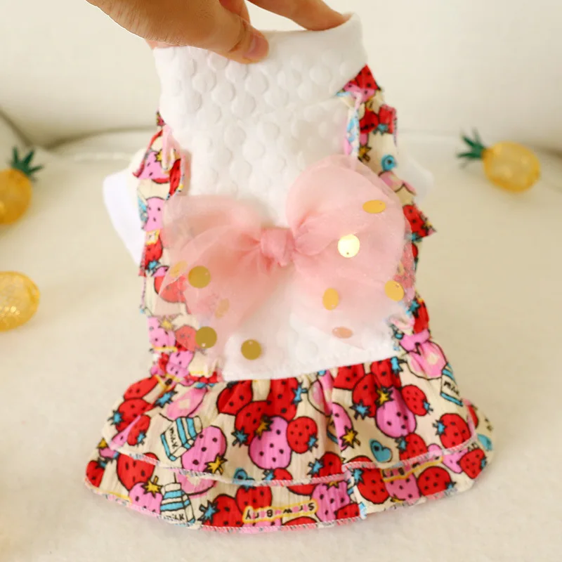 Платье с галстуком-бабочкой для собак осенне-зимняя юбка девочек в стиле