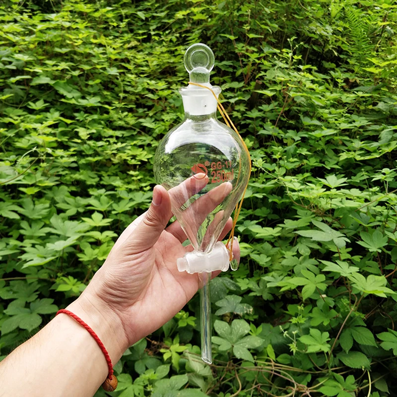 Раздельная Воронка в форме шара с заземляющей стеклянной пробкой и заглушкой 250