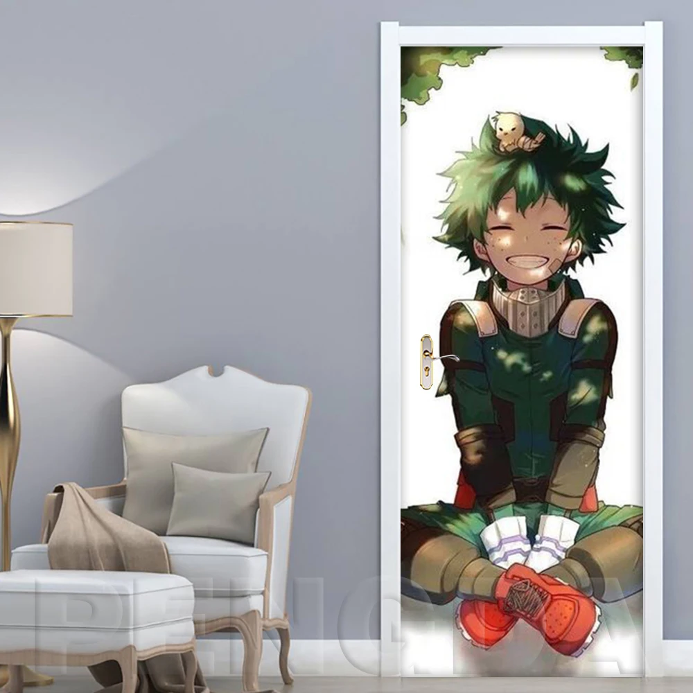 Self Adhesive Decal 3D Print Sticker Anime My Hero Academia Role Picture Home Decor Paper For Cabinet Door Waterproof Art Poster | Дом и сад