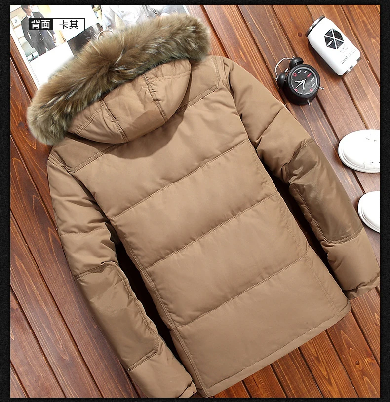 40 Degree Cold Resistant Down Jacket Men Thick Warm 90% White Duck Down Hooded Natural Fur Collar Man Waterproof Mens Down Coat