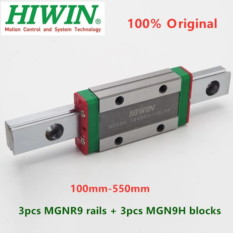 3 шт. оригинальная линейная направляющая Hiwin MGN9 150 200 250 300 330 350 400 450 500 550 мм MGNR9 + блоки