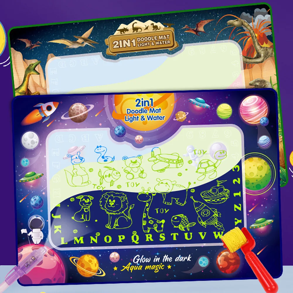 

Новый светящийся коврик для рисования водой, волшебное письмо, доска для рисования, Мультяшные книжки-раскраски, коврик для рисования водой...