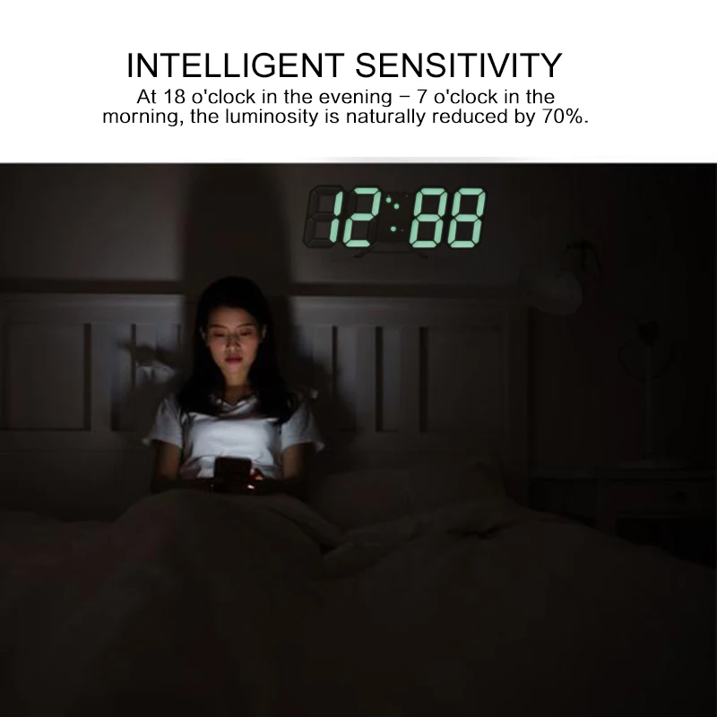 3D светодиодный настенные часы современный декор цифровые будильники дисплей