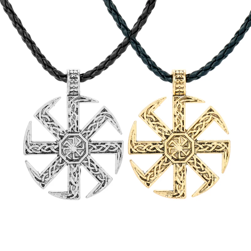 Норвежский викинг Amulet языческое ожерелье amazing Kolovrat подвеска с компасом Chain для