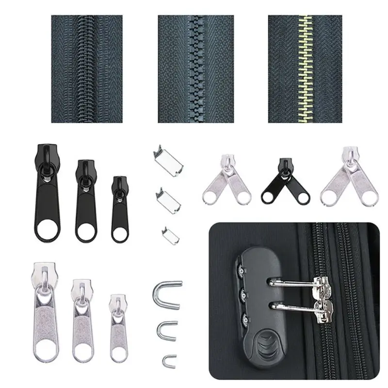 85pcs/set Zipper Repair Kit Sewing Jacket Slider Install Plier Metal Lock Pull | Дом и сад