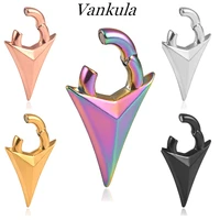vankula 2pcs 316l stainless steel fashion black magnetic ear plugs ear weights hangers gauges piercing body jewelry for unisex