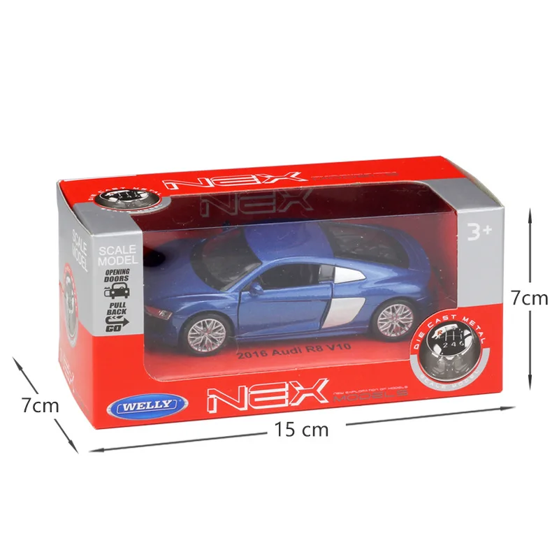 1:36 литые модели 2016 R8 V10 синяя модель купе игрушки литый под давлением автомобиль