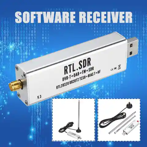 С антенной 0,1 МГц-1,7 ГГц TCXO компенсирует высокую стабильность, Полнодиапазонный программный приемник авиационного диапазона ADSB RTL2832U + R820T2