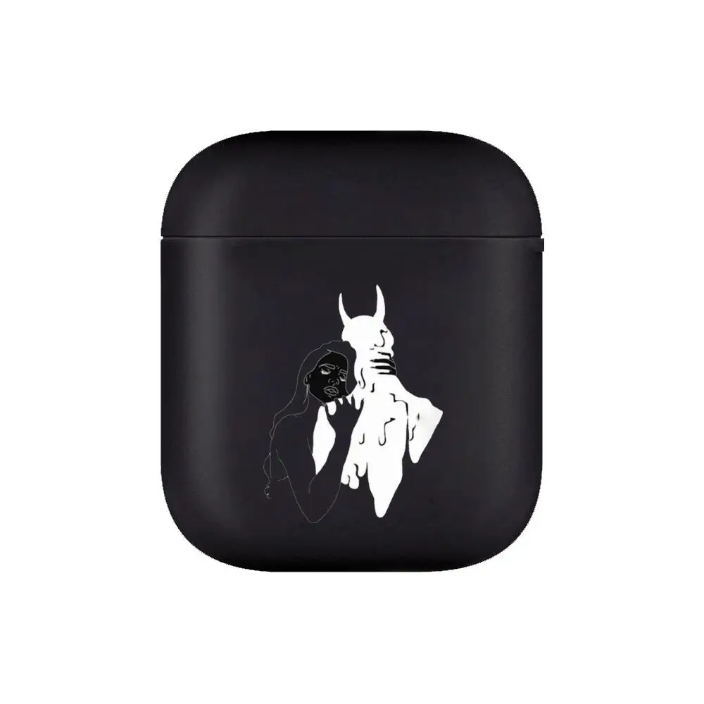 Black line drawing couple Soft Silicone Cases For Apple Airpods 1/2 Protective Bluetooth Wireless Earphone Cover For Apple Air P images - 6