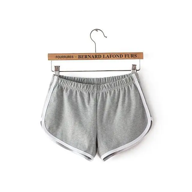 Light Gray Женские шорты, летние, полосатые, спортивные, короткие, для девушек, для бега, фитнеса, бега, одежда для бега, хлопковые, повседневные, домашние, пижамные шорты, удобные AB - Цвет: Light Gray