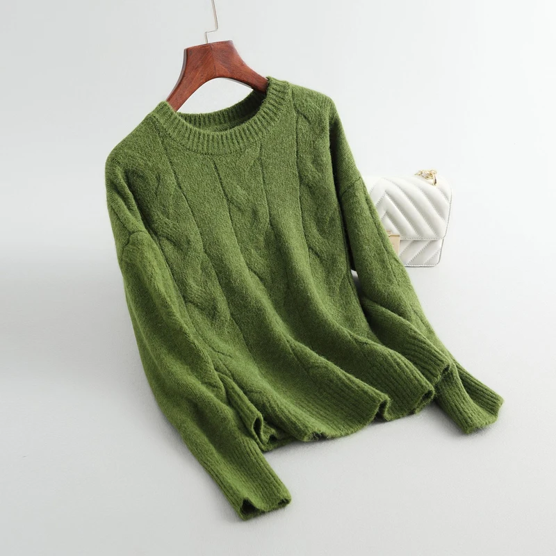 Осенне-зимние женские шерстяные свитера и пуловеры в стиле Харадзюку однотонные