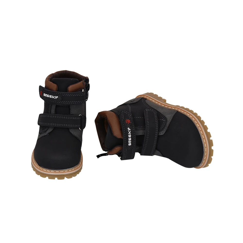 Bessky/детская повседневная обувьТемные Ботинки Martin модные кожаные мягкие ботинки