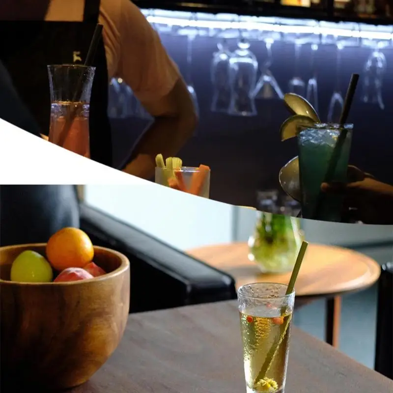 10 шт. многоразовые из натурального бамбука соломинки с чистой щеткой для