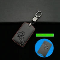 car key case leather protective cover for renault clio logan megane 2 3 koleos scenery card protect shell 4 button accessories