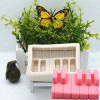 3d piano keyboard silicone mold resin kitchen baking tool diy cake mousse chocolate pastry fondant moulds decoration supplies