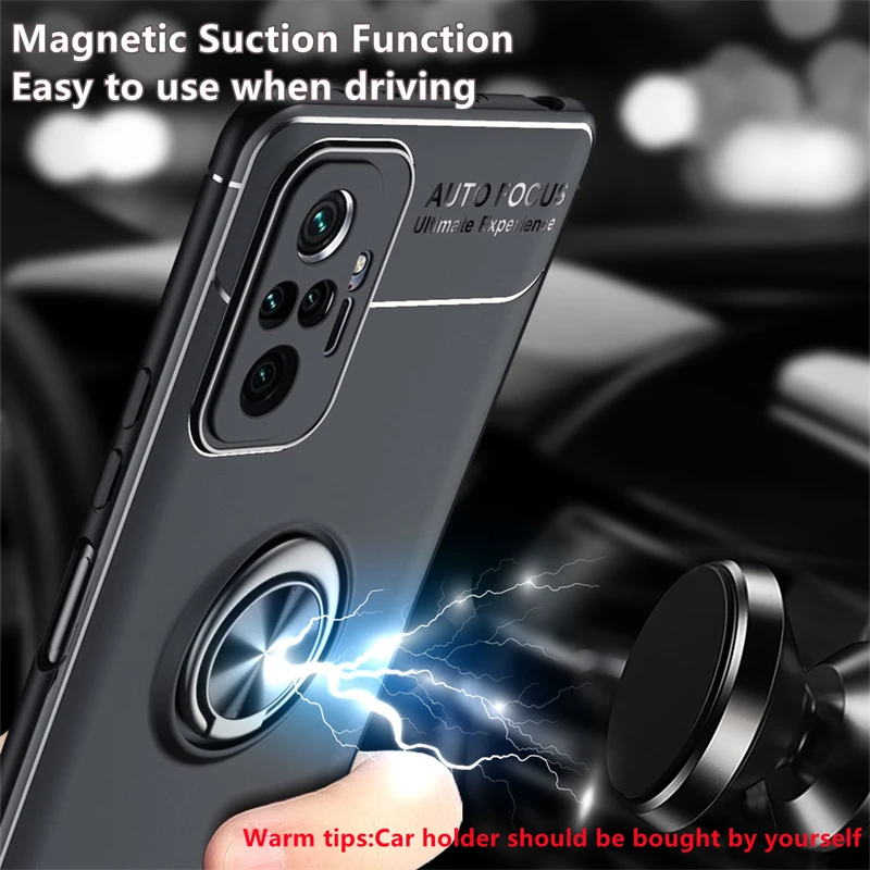 For Cover Redmi Note 10 Pro Case For Xiaomi Redmi Note 10 Pro Capas Soft Ring Magnetic Holder For Cover Redmi Note 10 Pro Fundas