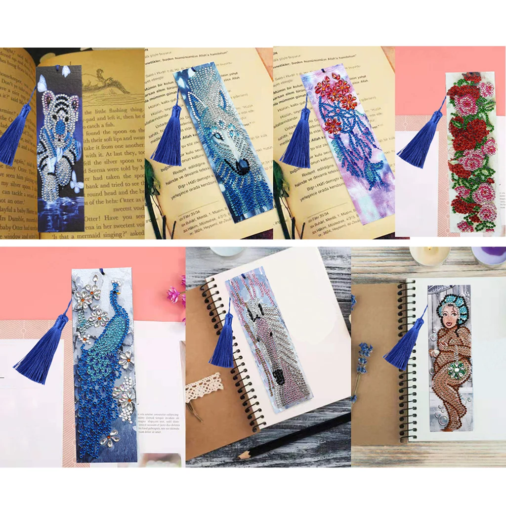 

DIY алмазная живопись Закладка Набор кисточкой Дрель Стразы Закладка для книги искусство