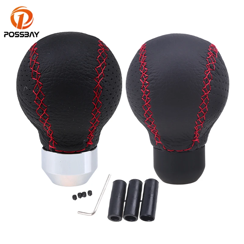 Posbay кожаная красная прошитая ручка переключения рулевого механизма автомобиля