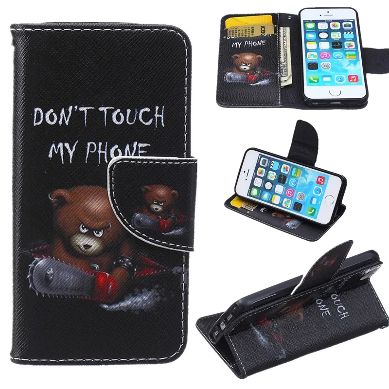 Чехол для apple iphone 5 5C чехол телефона из искусственной кожи с держателем карт 6 6S 6G 4 7