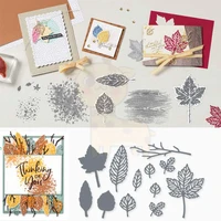 classic leaves metal cutting dies and stamps diy scrapbooking card stencil paper cards handmade album stamps die sheets 2021