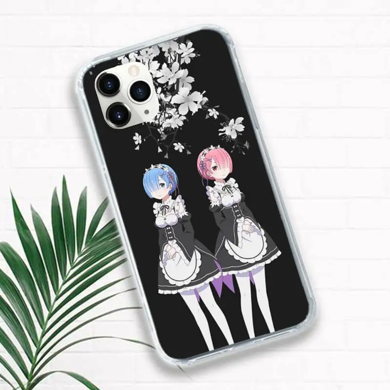 

Anime Re Zero Rem Phone Case for iPhone 11 12 pro XS MAX 8 7 6 6S Plus X 5S SE 2020 XR Luxury brand shell funda coque