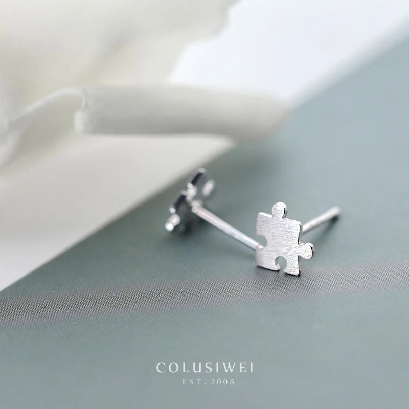 Colusiwei 925 стерлингового серебра кисточки отделка милой головоломки серьги со