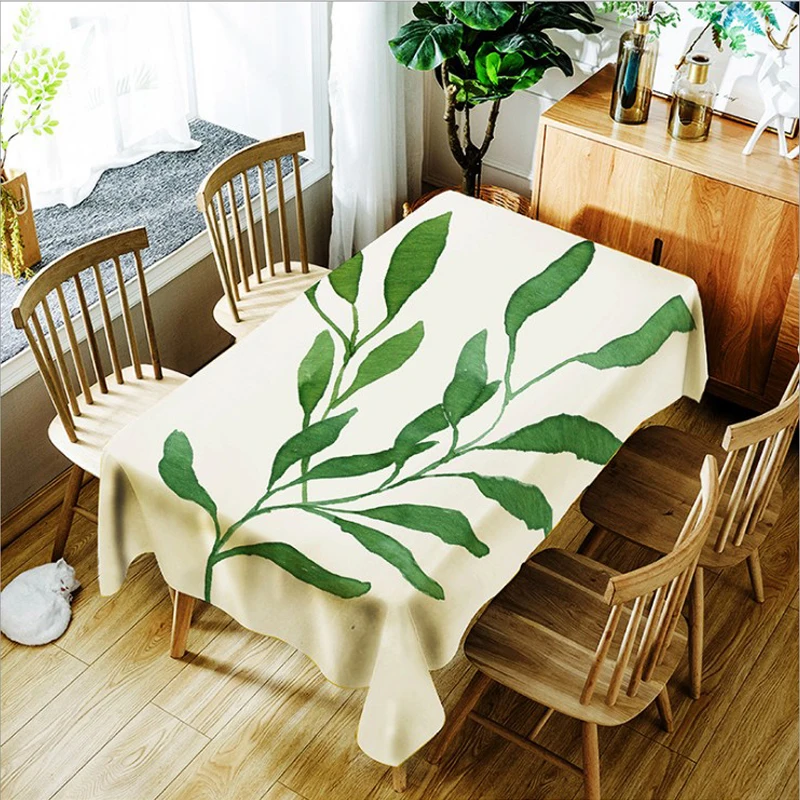 Водонепроницаемая скатерть из полиэстера с 3d цифровым принтом птичьих листьев