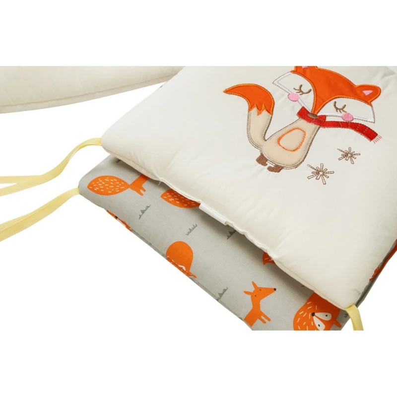 

6 Pcs Baby Soft Cotton Crib Bumper Newborn Bed Cot Protector Pillows Cushion Mat