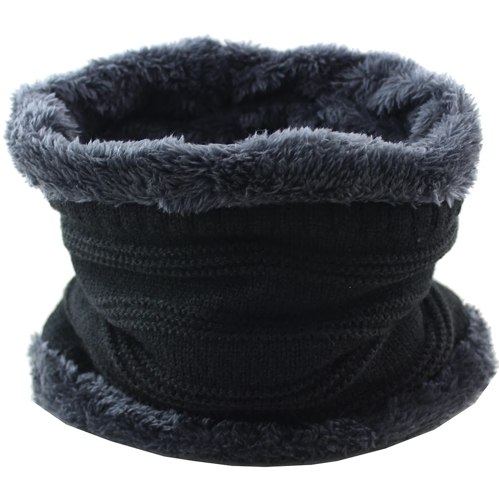 Black CAMOLAND модный мужской зимний зажим для шарфа, вязаные шарфы для женщин, теплый мягкий флис, шарфы - Цвет: Black