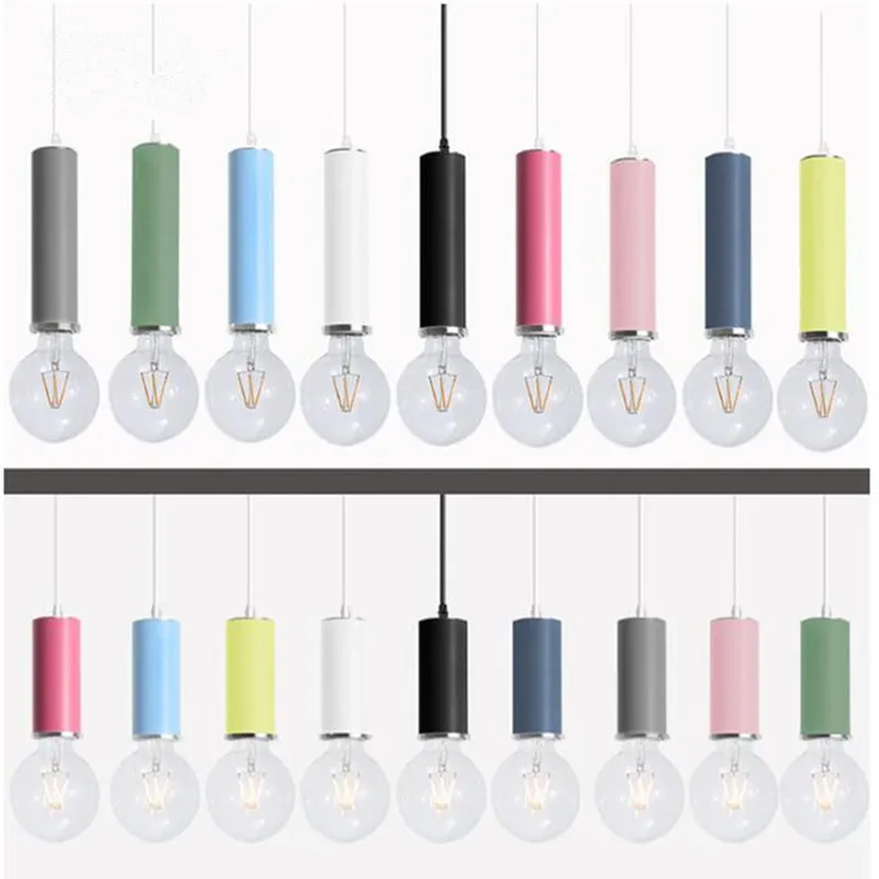 

Nordic Multicolor Art Pendant Lamp Simple Creative Personality Bar Macaroons Coffee Shop Bar Lamp Fixtures Free Shipping Metal