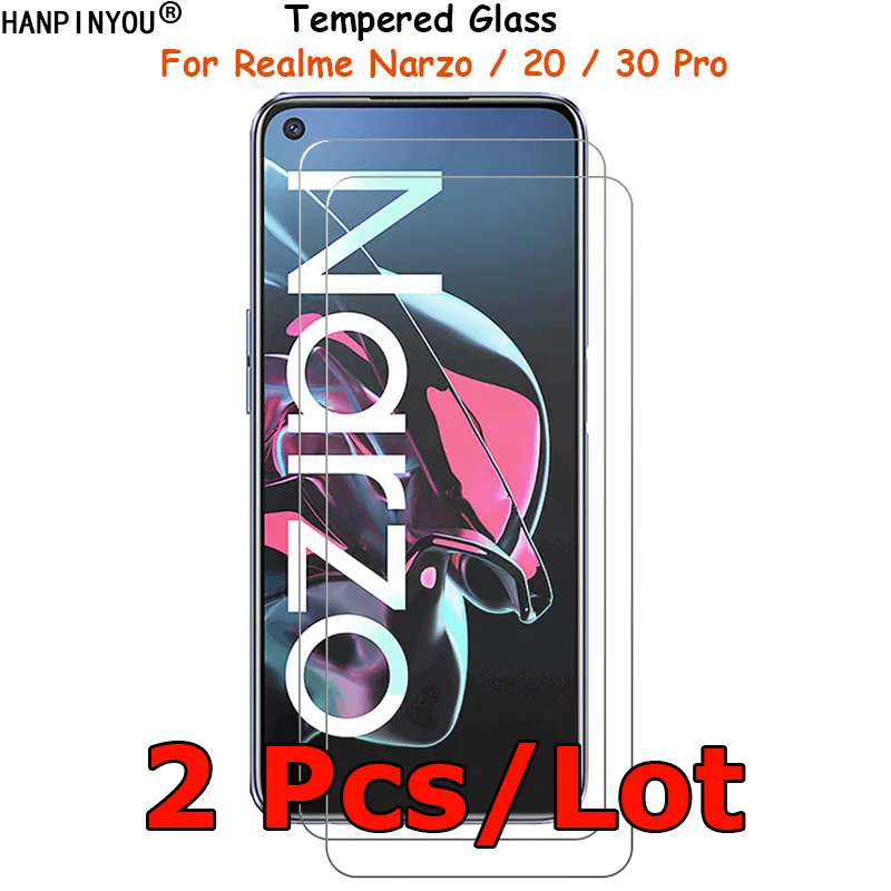 

2 шт./лот для Realme Narzo 30 / 20 Pro 6,5 "закаленное стекло Экран протектор ультратонкое противоударное защитная пленка