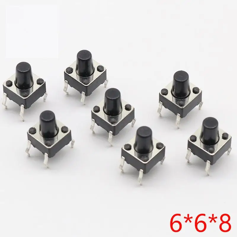 Тактильный тактовый микро переключатель G93 с прямым самосбросом 50 шт./лот 6x6x8 мм 4