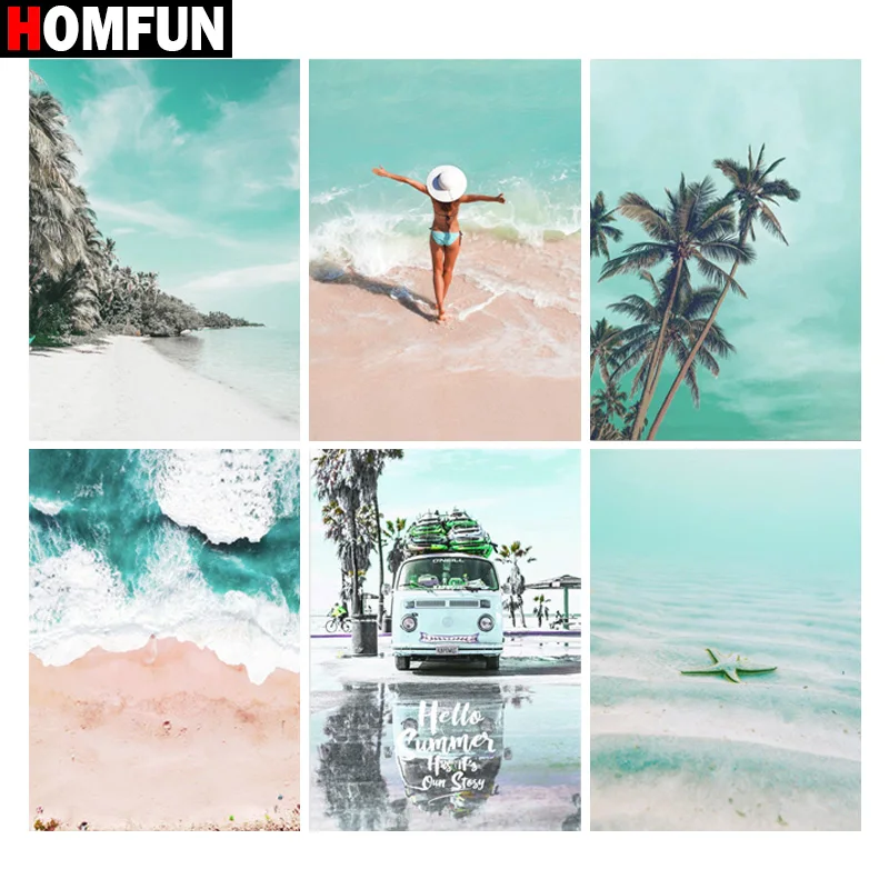 Картина из квадратных и круглых страз HOMFUN 5D алмазная вышивка экологичные поделки