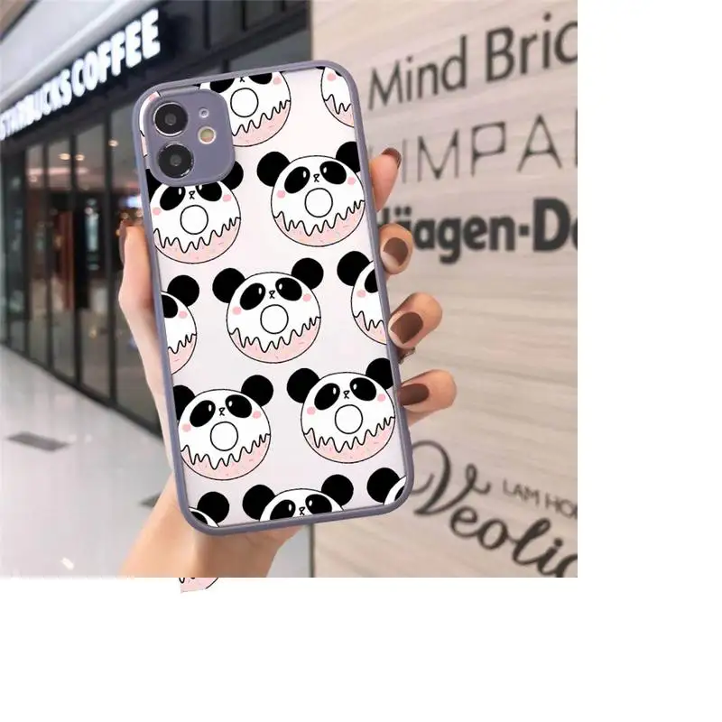 

Riccu cute Panda Bear Phone Cases matte transparent For iphone 7 8 11 12 plus mini x xs xr pro max cover