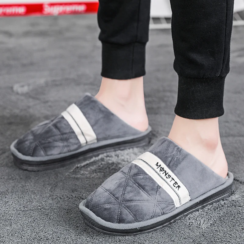 Слиперы M & V мужские зимние теплые плюшевые хлопковые слиперы модные домашние