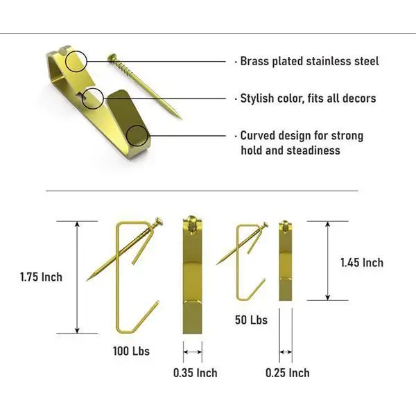 

130pcs/set Heavy Duty Picture Hangers with Nails Photo Hooks Painting Hanging Professional Picture Hanging Kit