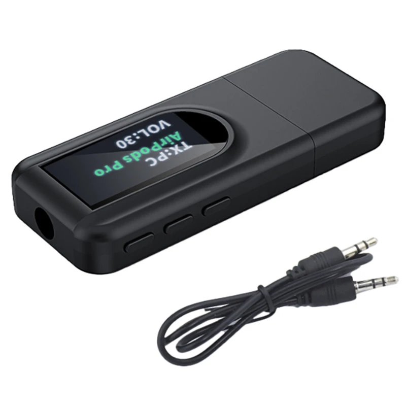 

Bluetooth передатчик и приемник беспроводной ЖК-дисплей USB приемник аудио передатчик для ПК ТВ автомобиля 3,5 мм вспомогательный адаптер