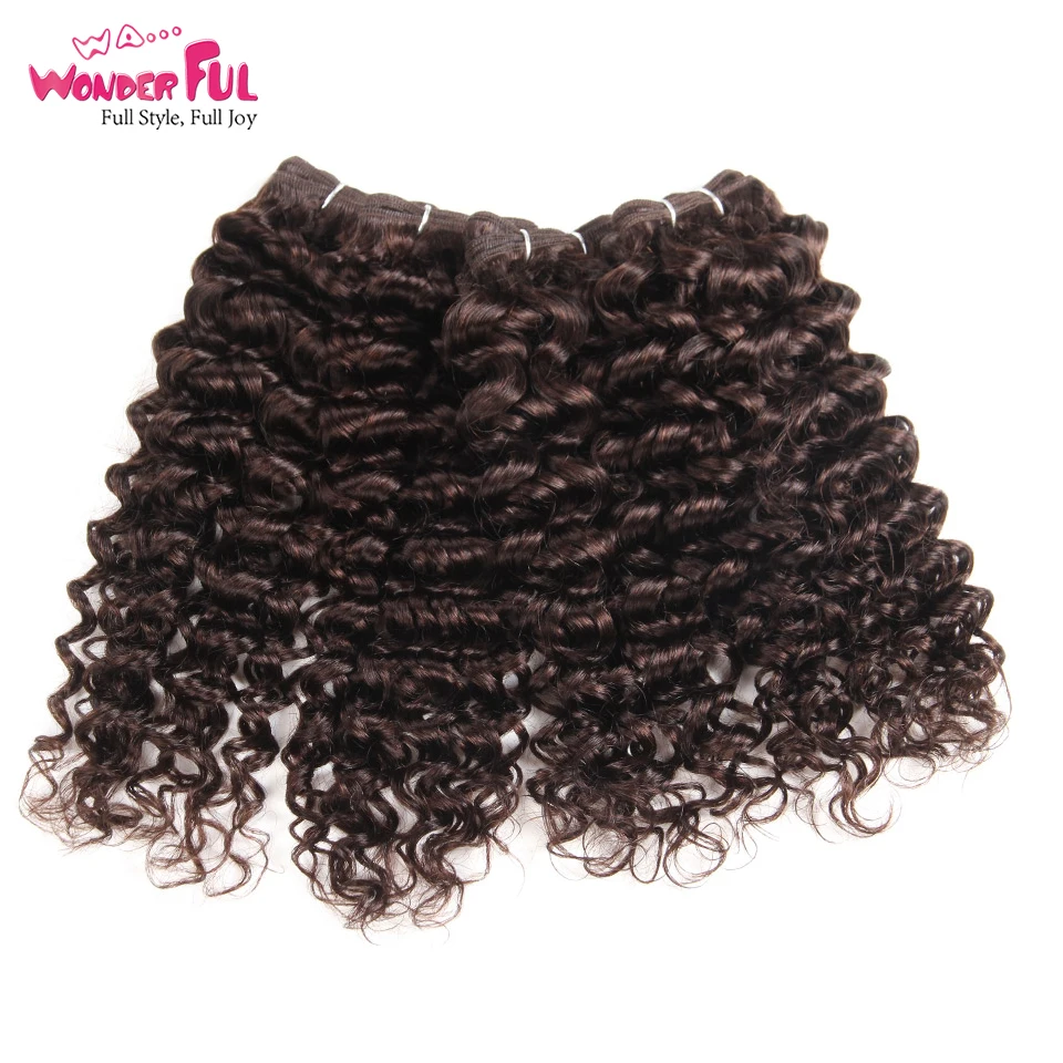 Бразильские вьющиеся волосы Джерри волнистые 4 пряди 190 грамм в упаковке