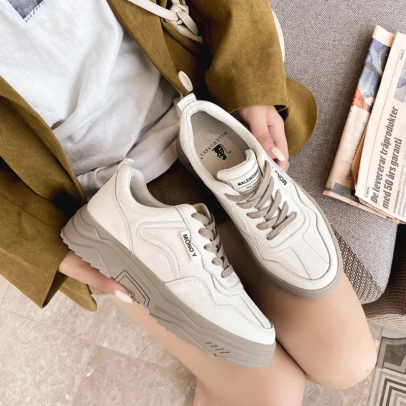 

2021 Spring And Autumn New Small White Shoes For Female Students All-Match Super Hot Sports Shoes Women's Casual Thick-Soled Sh