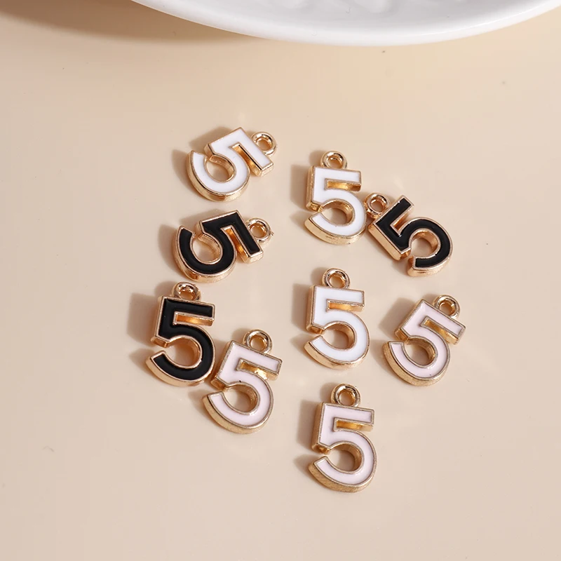 10 шт./лот 9*14 мм эмалевые мини-подвески в виде цифр 5 сделай сам для ожерелий