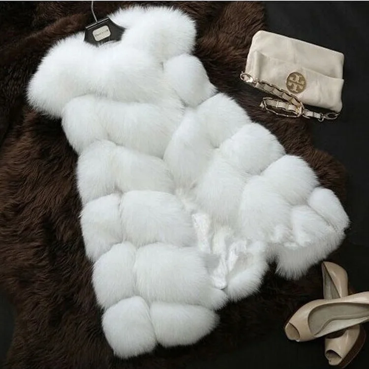 

Женский жилет средней длины COZOK2021 из меха енота, собаки, большого меха лисы, цельная кожа, квадратный жилет со стразами, Женское зимнее пальт...