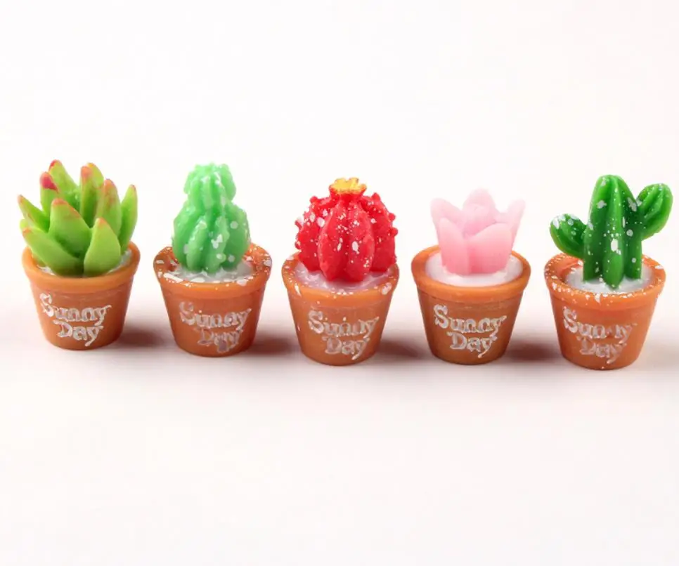 Kawaii Мини 3D сочный кактус растительный Декор DIY изделия из смолы Сказочный Сад