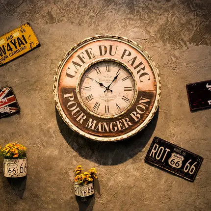 Креативные настенные часы в стиле ретро для кофе магазина бара настенное
