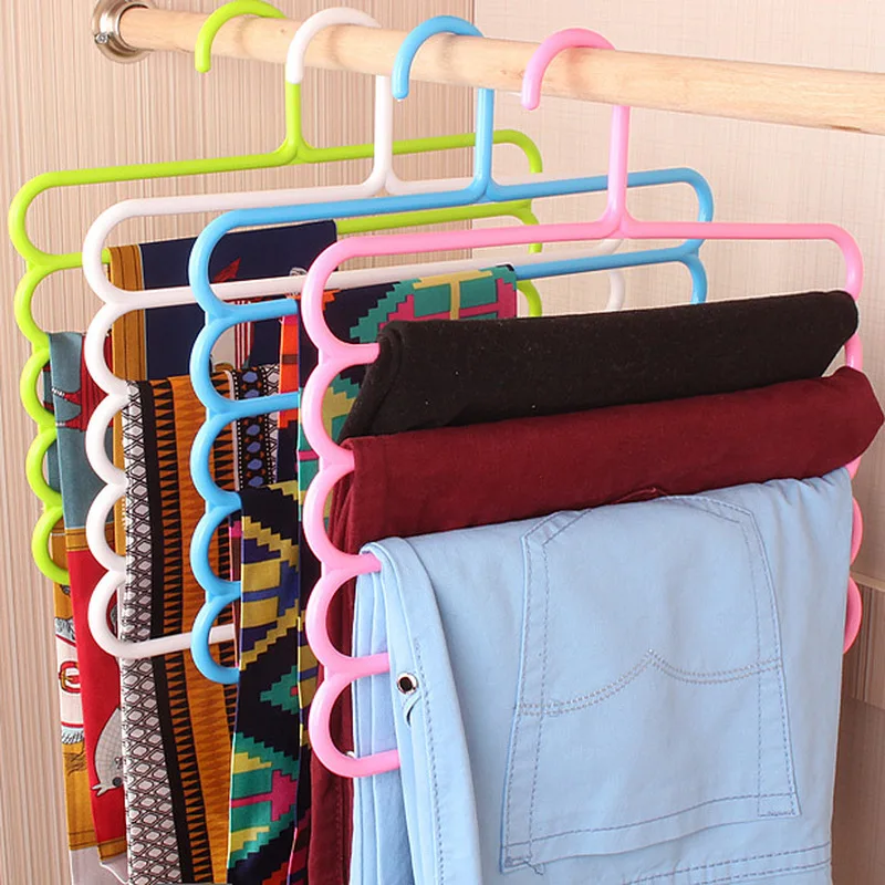 

2PC Closet Organizer Drying Storage Racks Hanger Holder Multifunction Ties Scarfs Belt Towel Non-slip Clothes Pants Hanger