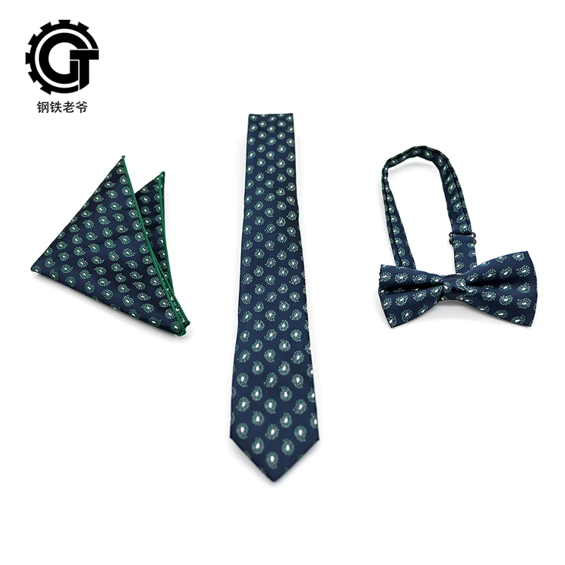 

Fashion Formal Dress Ties For Men Vintage Bow Tie Sets Printed Shirts Accessory Business Wear