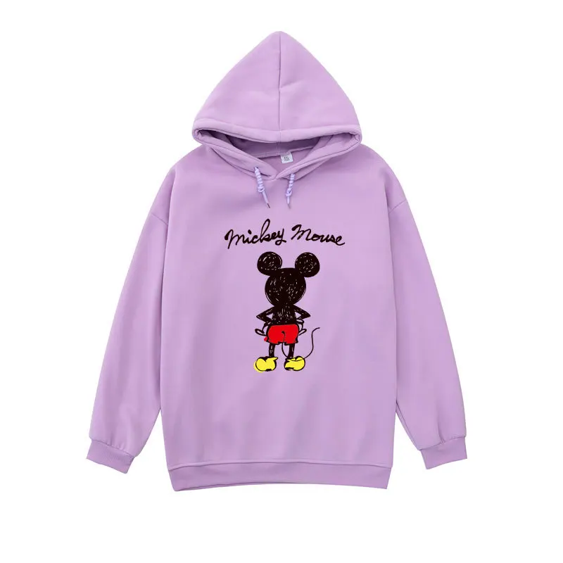 

Disney Cartoon Mickey Print Women Hoodies Oversize Long Sleeve Round Neck Sweatshirts Loose Pullovers Female Tops Clothes