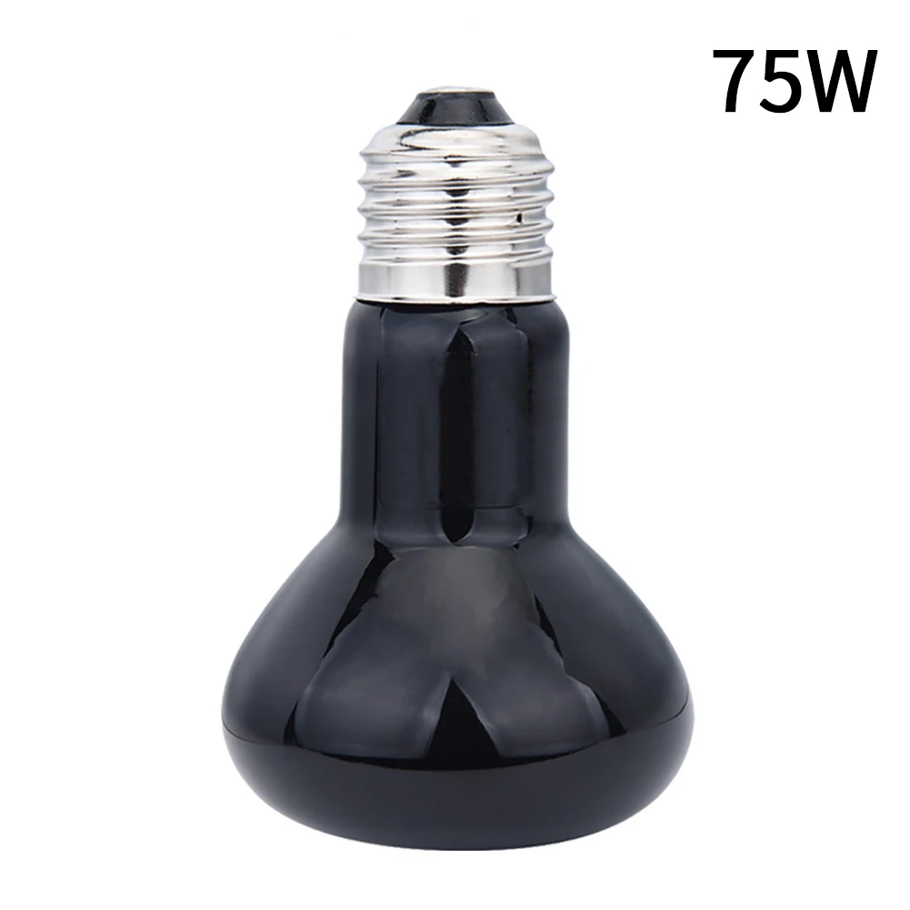 Black 75W Мини-25/50/75/100 Вт лампа для рептилий обогреватель для рептилий E27 УФ дневной и ночной амфибия броши в виде ящерицы светящаяся черепашка светильник в виде змеи рептилий BulbLight - Цвет: Black 75W